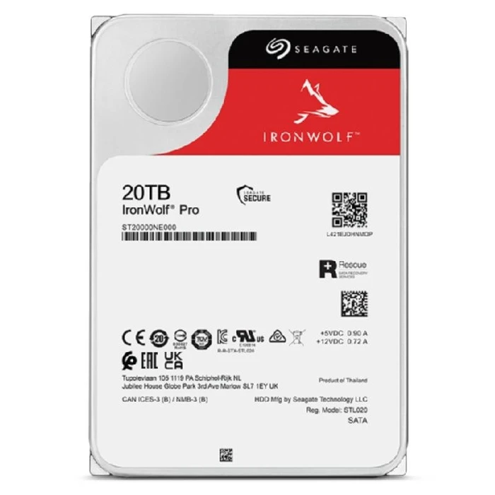 Seagate IronWolf Pro 20TB HDD Σκληρός Δίσκος 3.5" SATA III 7200rpm 256MB Cache για NAS - ST20000NT001