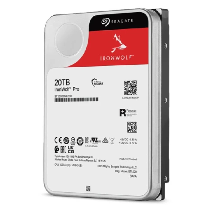 Seagate IronWolf Pro 20TB HDD Σκληρός Δίσκος 3.5" SATA III 7200rpm 256MB Cache για NAS - ST20000NT001