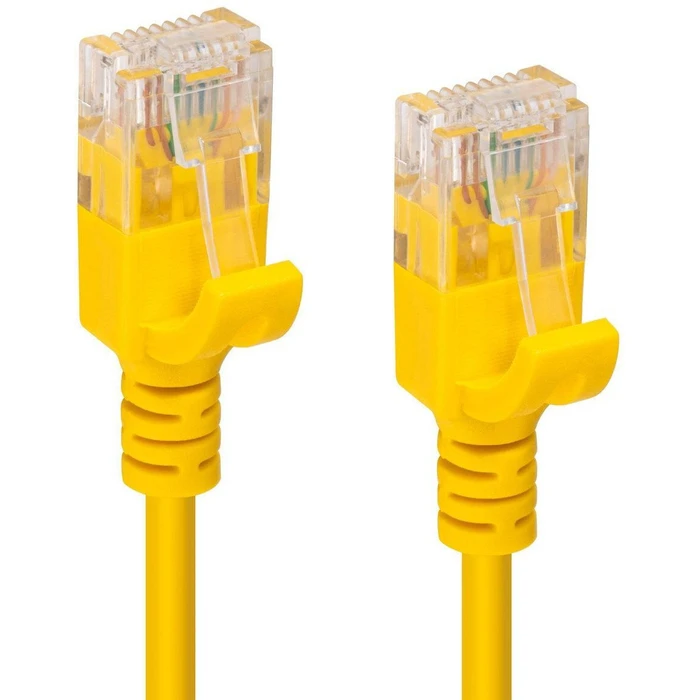 Microconnect U/UTP Cat.6a (Gigabit) Slim Ethernet Network Cable 0.15 m - Yellow (V-UTP6A0015Y-SLIM)