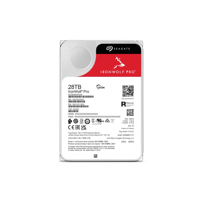 Seagate IronWolf Pro 28TB HDD Σκληρός Δίσκος 3.5" SATA III 7200rpm με 256MB Cache για NAS ST28000NT000