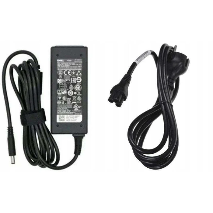 Dell Laptop AC Adapter 45W 19.5V (3J9PW) with Detachable Power Cable and Interchangeable Plug Set