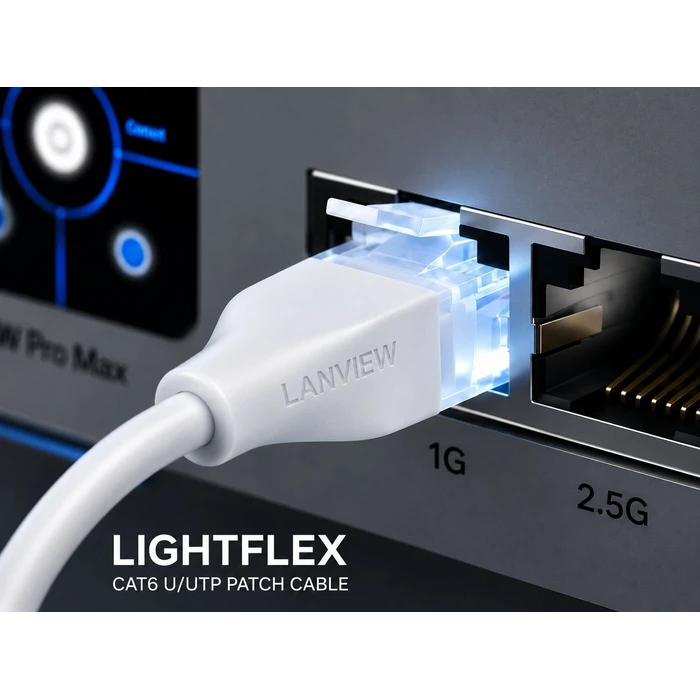 Lanview LightFlex CAT6 U/UTP 2M White Ethernet Cable (TPE Halogen-free)