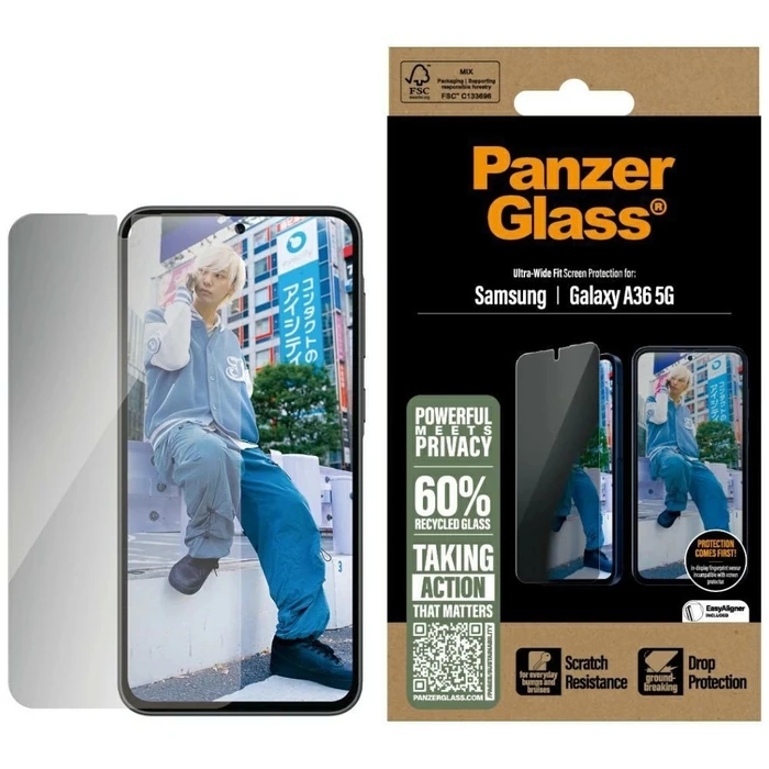 PanzerGlass Προστατευτικό Οθόνης Privacy Tempered Glass για Samsung Galaxy A36 5G (PGRPUWFG38083)