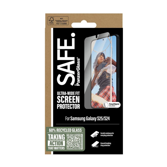 PANZERGLASS Tempered Glass Προστατευτικό Οθόνης για Samsung Galaxy S25 - Διαφανές, Αντιχαρακτικό, Ανθεκτικό σε Κρούση