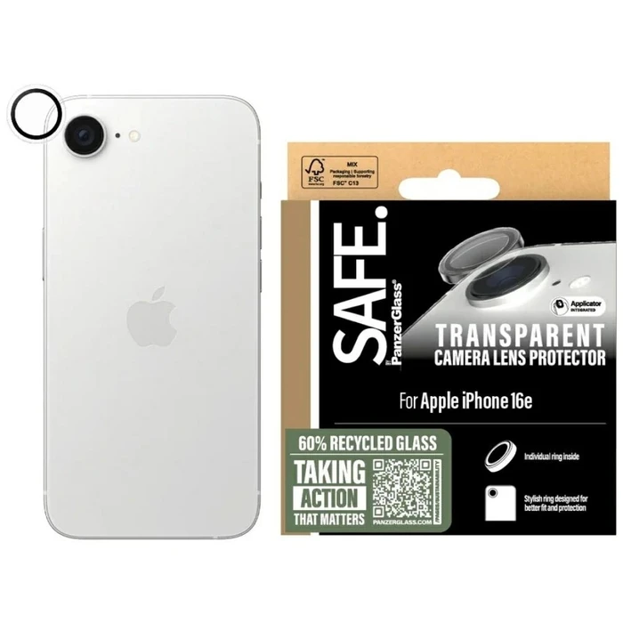 PanzerGlass Rings Camera Protection Tempered Glass Clear for iPhone 16E (SARRITRG29845)