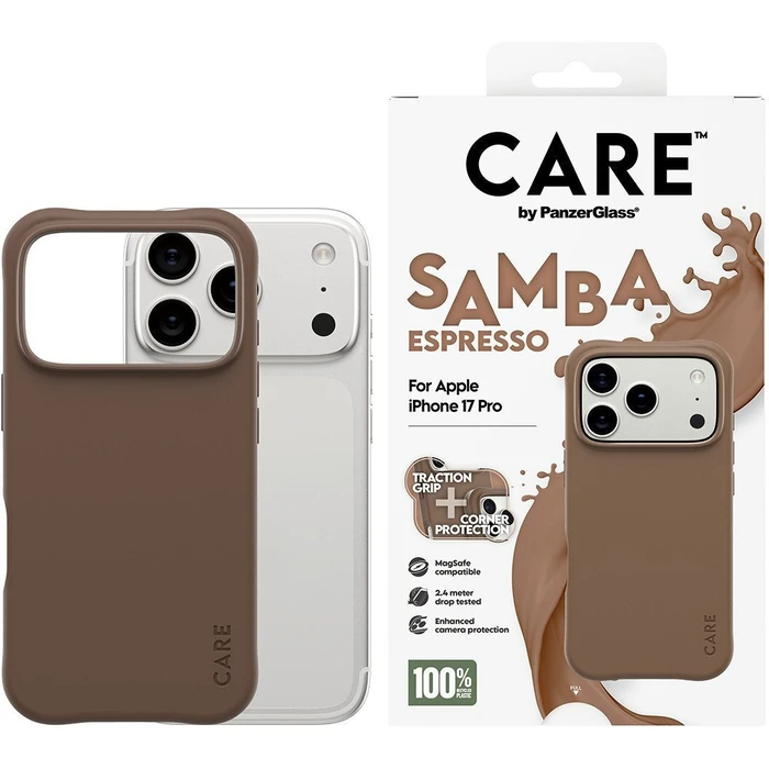 PanzerGlass Mobile Phone Case CARE By Fashionable Case Samba Espresso W Magsafe iPhone 17 Pro