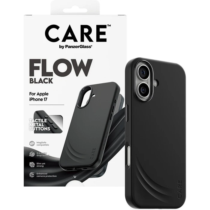 PanzerGlass Care By Feature Flow Case Black With MagSafe for iPhone 17