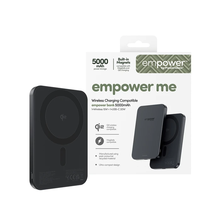PanzerGlass Empower MagSafe 5000mAh 15W με Θύρα USB-C Μαύρο