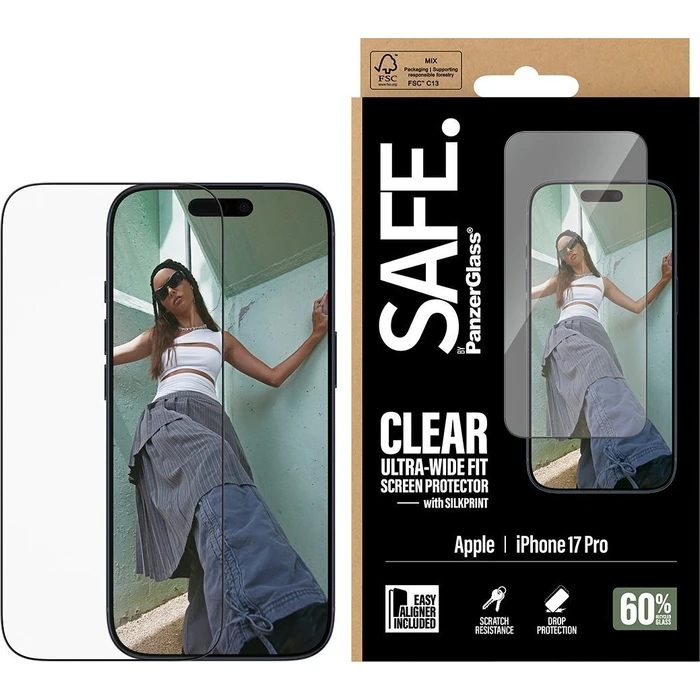 PanzerGlass Προστατευτικό Οθόνης Μαύρο (iPhone 17 / 17 Pro / 16 Pro) SA70102
