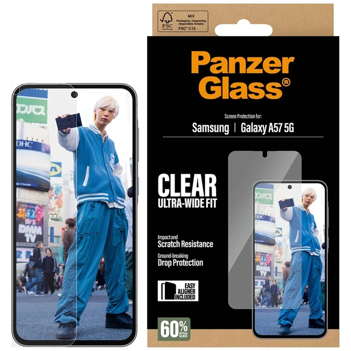 PanzerGlass Screen Protector for Samsung Galaxy A57 - Ultra-Wide Fit with EasyAligner