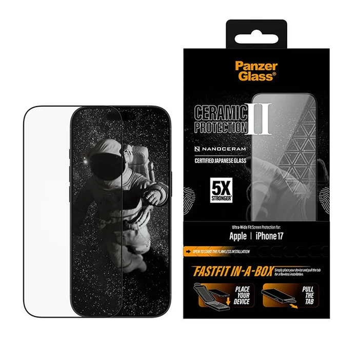 PanzerGlass Ceramic Screen Protector για iPhone 17 | Ultra-Wide Fit με FASTFIT IN-A-BOX