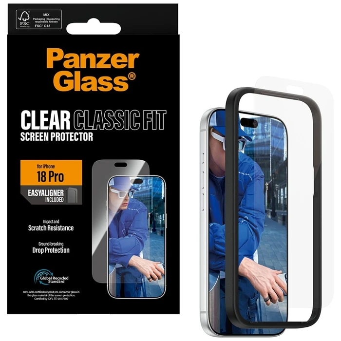 Tempered Glass PanzerGlass Ultra-wide Fit με EasyAligner για iPhone 18 Pro