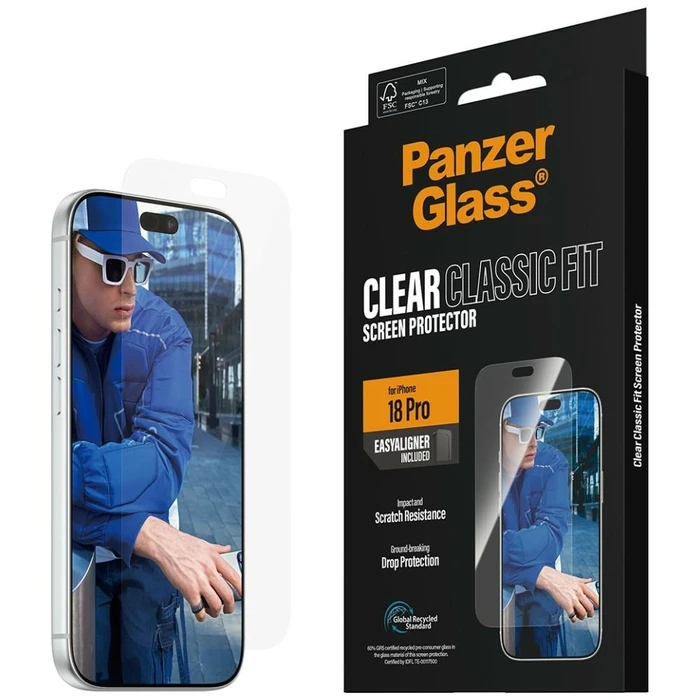 Tempered Glass PanzerGlass Ultra-wide Fit με EasyAligner για iPhone 18 Pro