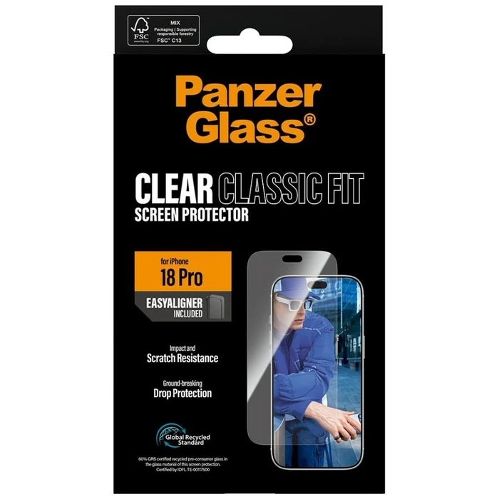 Tempered Glass PanzerGlass Ultra-wide Fit με EasyAligner για iPhone 18 Pro