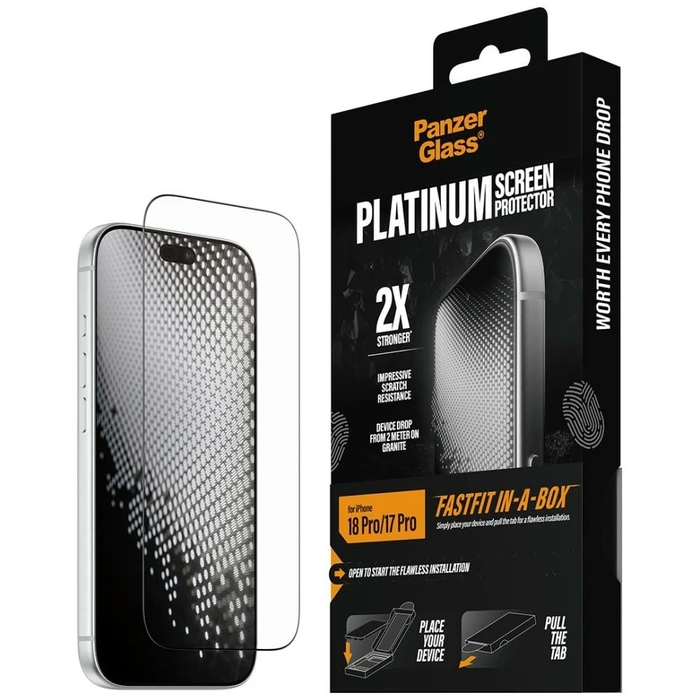PanzerGlass Platinum Προστατευτικό Οθόνης για iPhone 17 Pro / 18 Pro με FASTFIT IN-A-BOX
