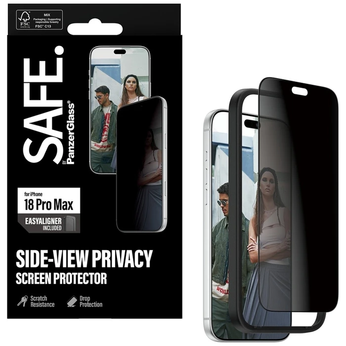 Προστατευτικό Οθόνης SAFE by PanzerGlass 2-way Privacy για Apple iPhone 18 Pro Max (Ultra-Wide Fit) με EasyAligner