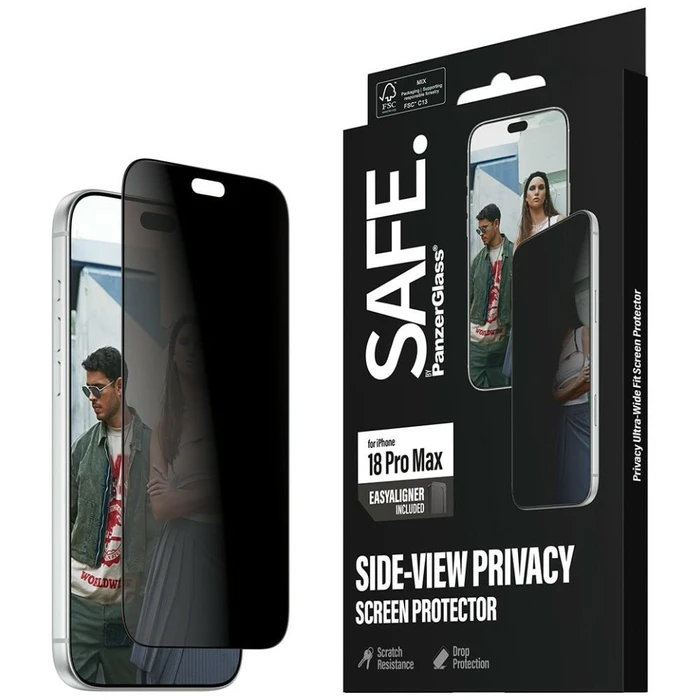 Προστατευτικό Οθόνης SAFE by PanzerGlass 2-way Privacy για Apple iPhone 18 Pro Max (Ultra-Wide Fit) με EasyAligner
