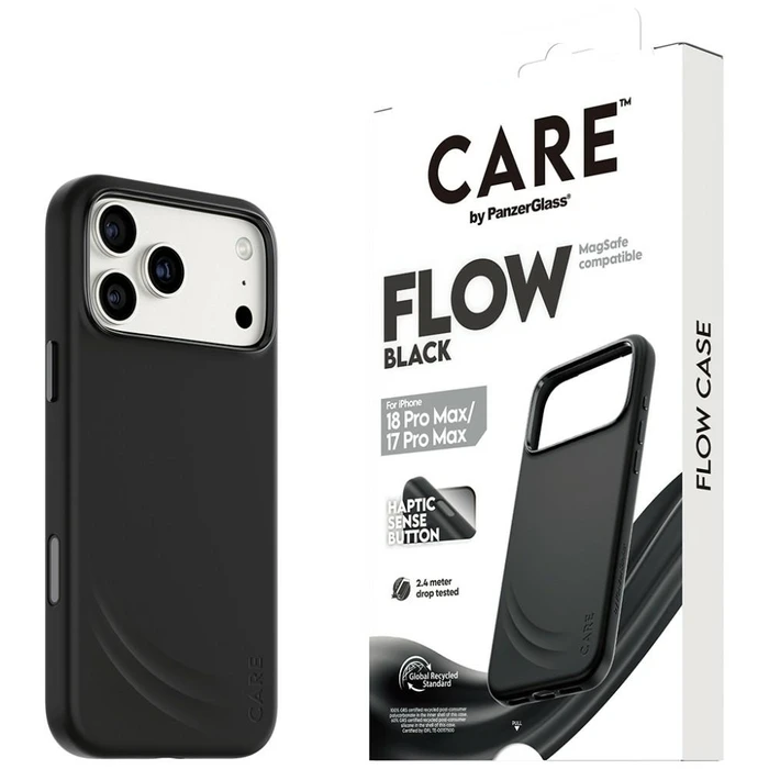CARE by PanzerGlass Flow Case Black with MagSafe for iPhone 17 Pro Max / 18 Pro Max
