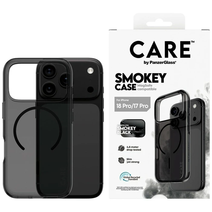 CARE by PanzerGlass Smokey Case W Black MagSafe for Apple iPhone 18 Pro / 17 Pro