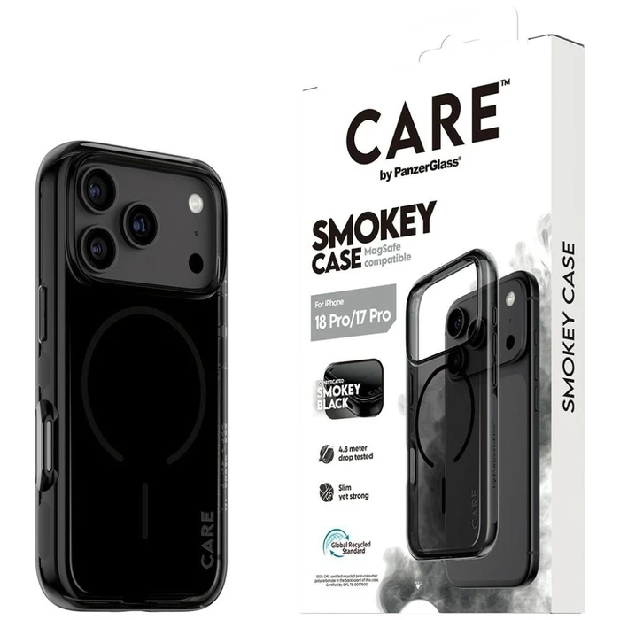 CARE by PanzerGlass Smokey Case W Black MagSafe for Apple iPhone 18 Pro / 17 Pro