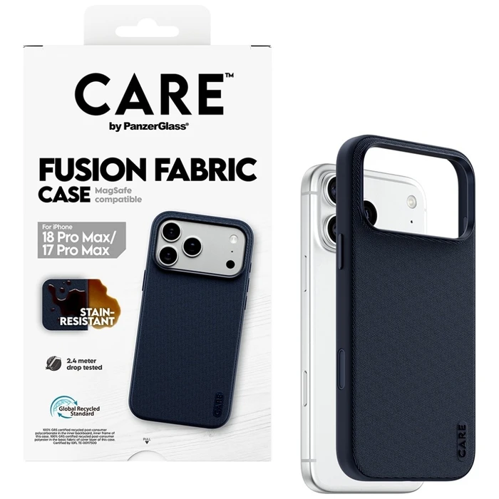 CARE by PanzerGlass Fusion Fabric Case Blue with MagSafe for Apple iPhone 17 Pro Max