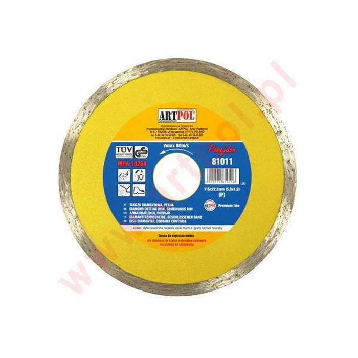 Artpol Poseidon Cutting Disc for Building Materials 115 x 22.2 mm (SKU AR81011, MPN 81011)