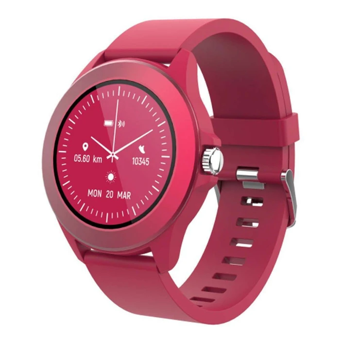 Forever Colorum CW-300 43mm Smartwatch με Παλμογράφο (Magenta)