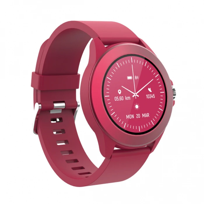 Forever Colorum CW-300 43mm Smartwatch με Παλμογράφο (Magenta)