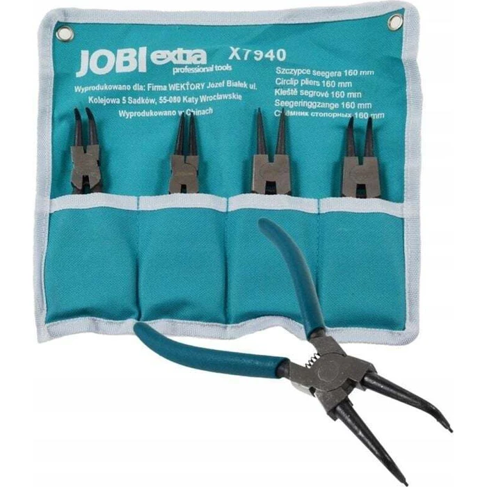 Jobi Extra Seeger Pliers Set 200mm 4pcs (X7942)