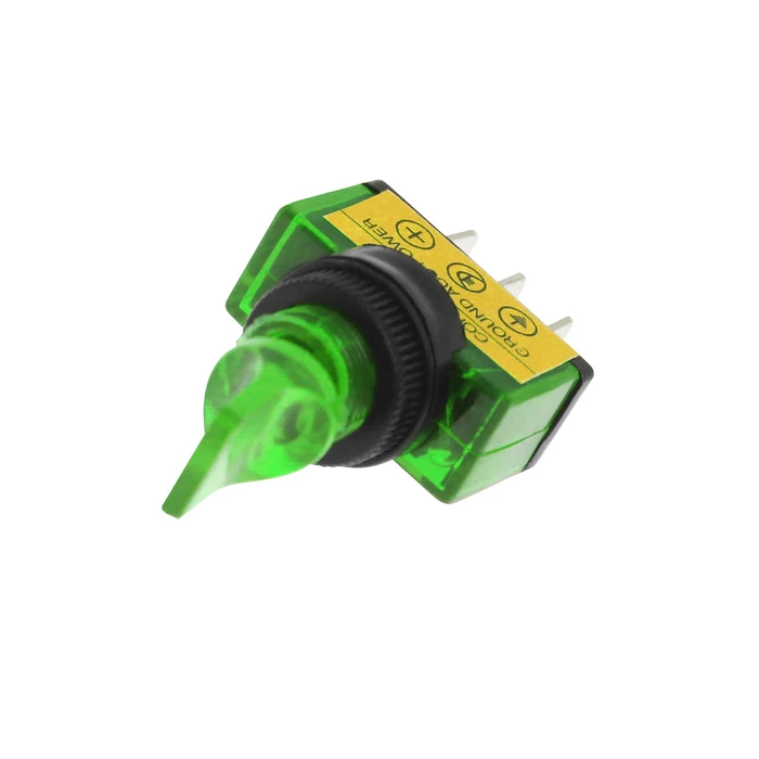 Default Brand ON-OFF Switch with Lamp 20A 12V Green DM-4914