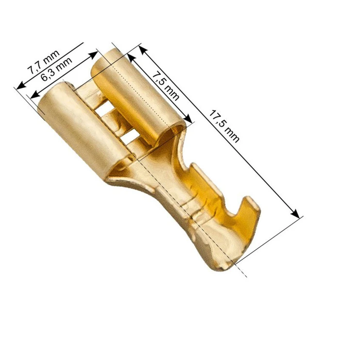 DM PROELECTRONICS Ακροδέκτες Χωρίς Μόνωση Θηλυκοί 6.3mm 0.8 100τμχ
