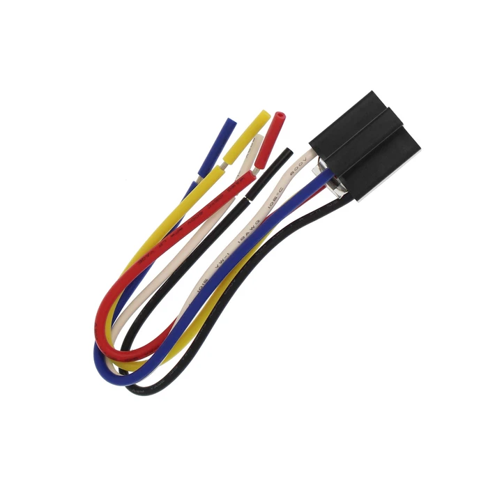 Automotive 5-Pin Relay Socket with LED and Leads, 14.5 cm, Model DM-0924
