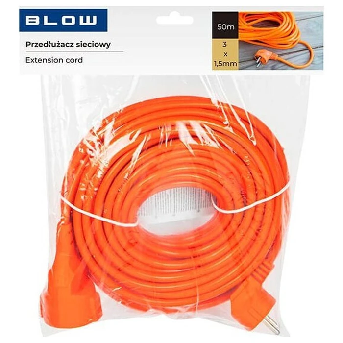 Blow Extension Cord Reel with Grounding, 50 m, 3 x 1.5 mm² (Model 98-761)