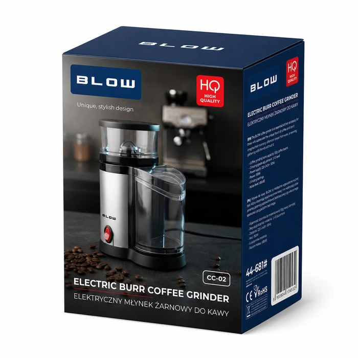 Blow Ηλεκτρικός Μύλος Καφέ CG-02 150W 100gr Ασημί