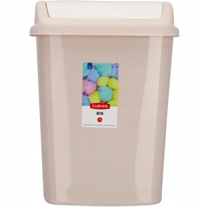 Curver Πλαστικό Καλάθι Απορριμμάτων 10L Μπεζ (25x36x20 cm)