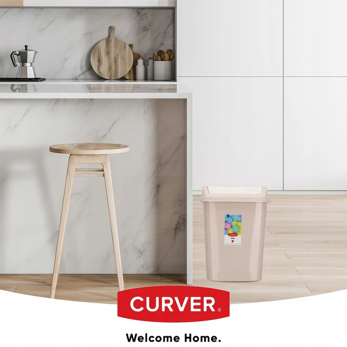 Curver Πλαστικό Καλάθι Απορριμμάτων 10L Μπεζ (25x36x20 cm)