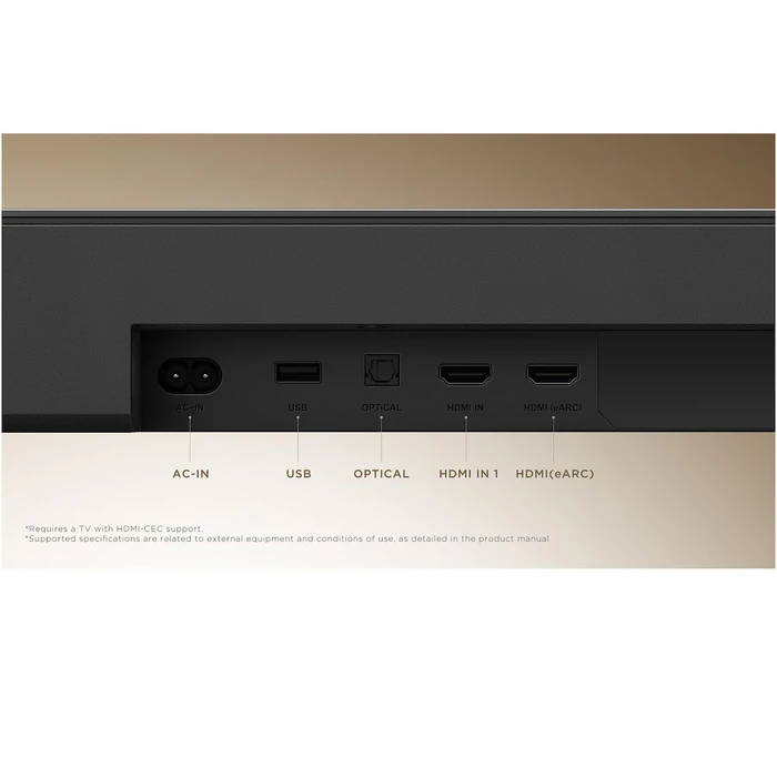 TCL Q65H Soundbar 5.1 Dolby Atmos 580W Slim Design with Wireless Subwoofer - Black