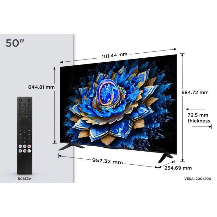 TCL Smart TV 4K UHD QLED 2025 50 50T69C