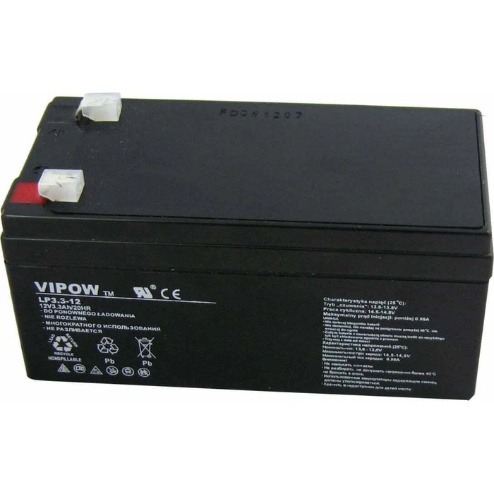 Default VIPOW Gel Lead Acid Battery 12V 3.3Ah