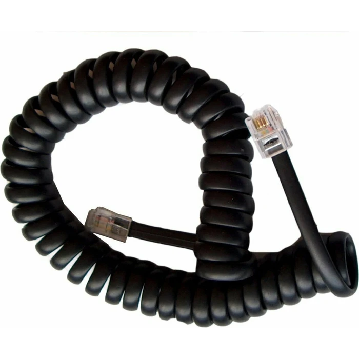 Telephone Cable DM PROELECTRONICS Handset Cable 4P4C Spiral Black 4.2m
