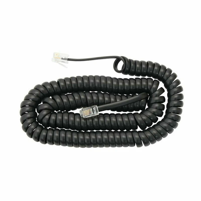 Telephone Cable DM PROELECTRONICS Handset Cable 4P4C Spiral Black 4.2m