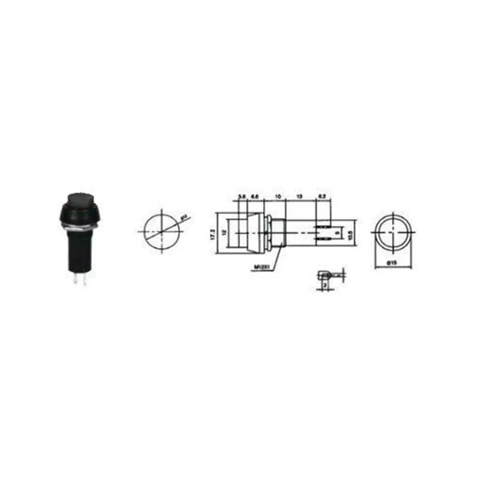 Default Brand ON OFF Switch 1A 250V Black DM 0011A