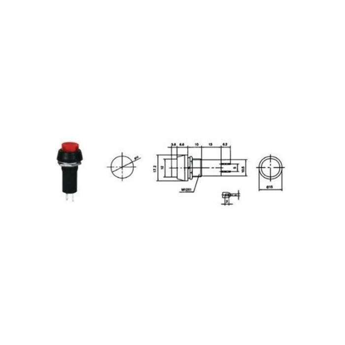 Default Brand ON-OFF Switch 1A 250V Red DM-0011B