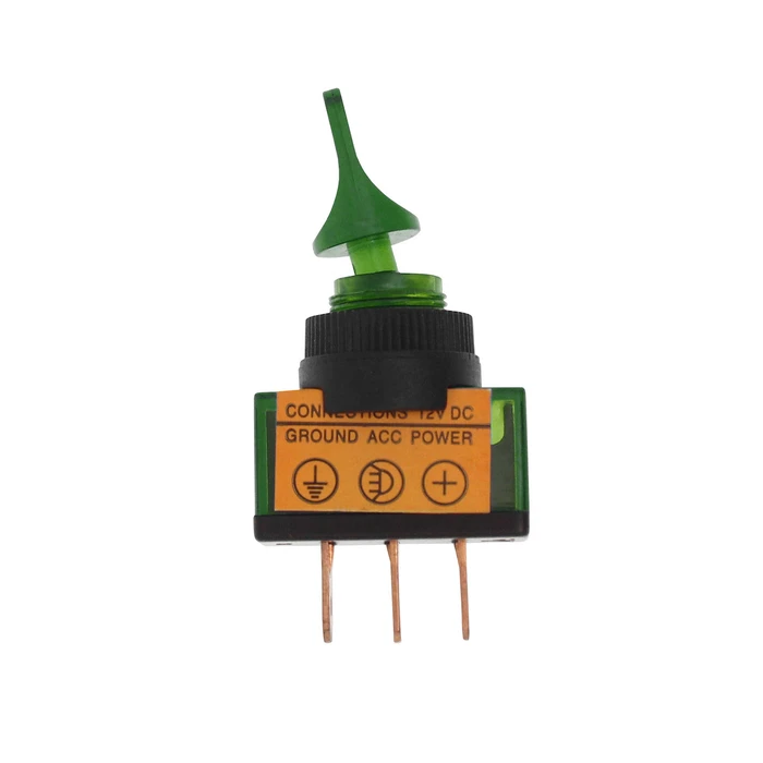 Default Brand Illuminated ON OFF Switch 20A 12VDC Green