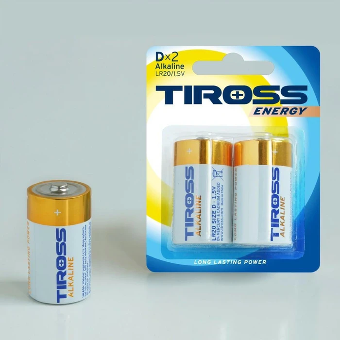 Tiross Alkaline Batteries D 1.5V - 2 pcs (TS-LR20-2BP)