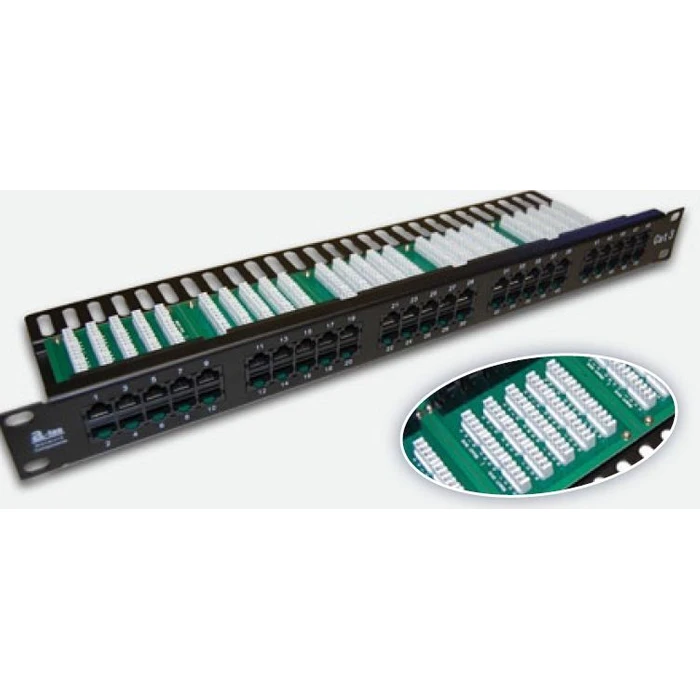 A-LAN Τηλεφωνικό Patch Panel για Rack 1U 25 Θυρών Μαύρο PK012