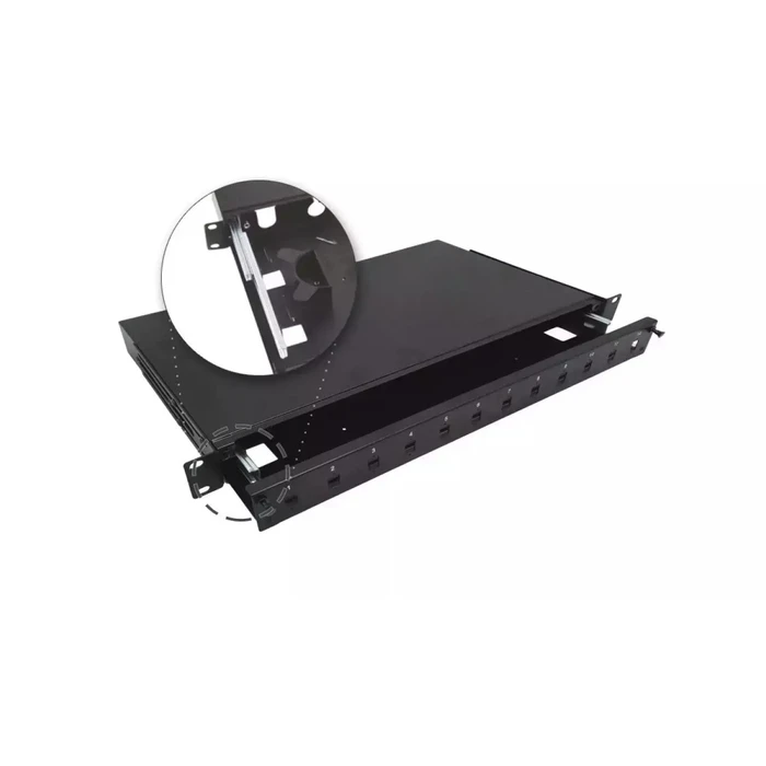 A-LAN Patch Panel for Rack 1U 19-inch, 12x SC, Black (MPN: FOP-1U-12SCS-C-P, SKU: SZAAANPAN0026)