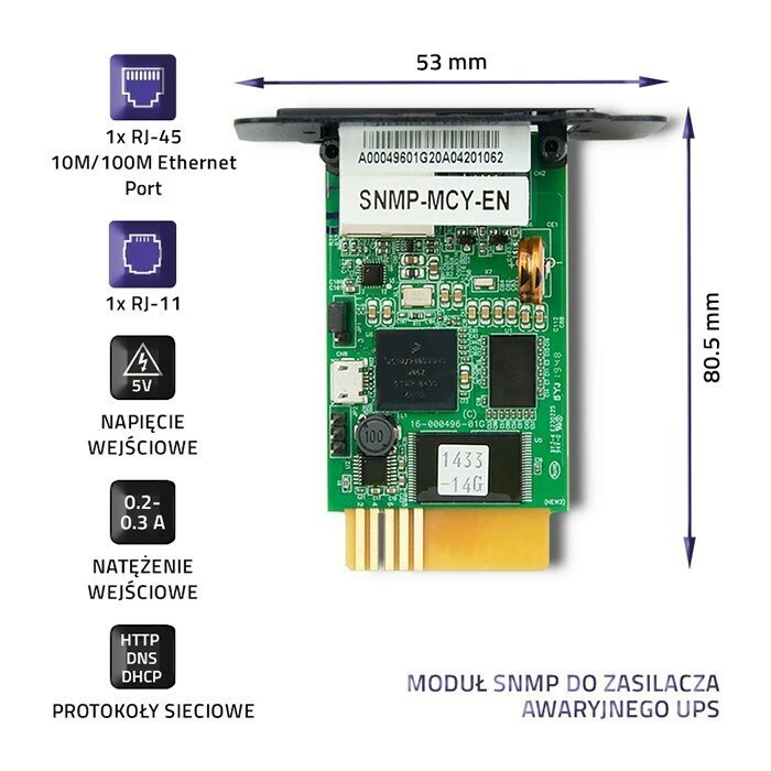 Qoltec 50389 SNMP Μονάδα για Αδιάλειπτη Πηγή Ενέργειας (Εσωτερική Κάρτα)