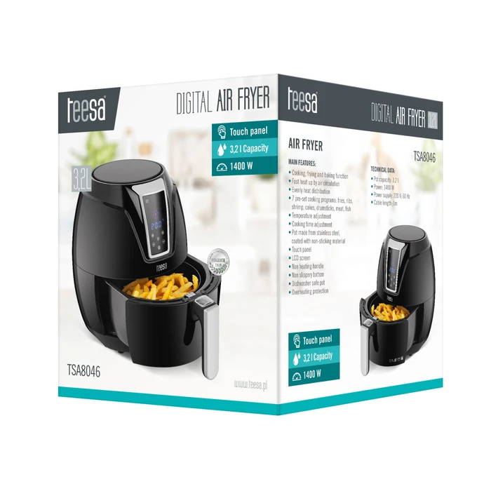 Teesa Air Fryer Digital Air Fryer 3.2L Black