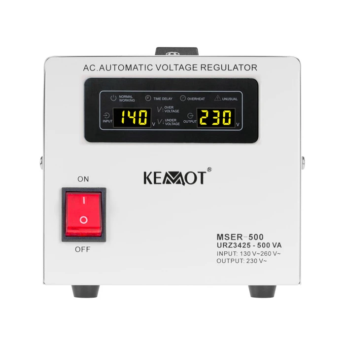 Kemot MSER-500 Servo Voltage Stabilizer 500VA with 2 AC Outlets